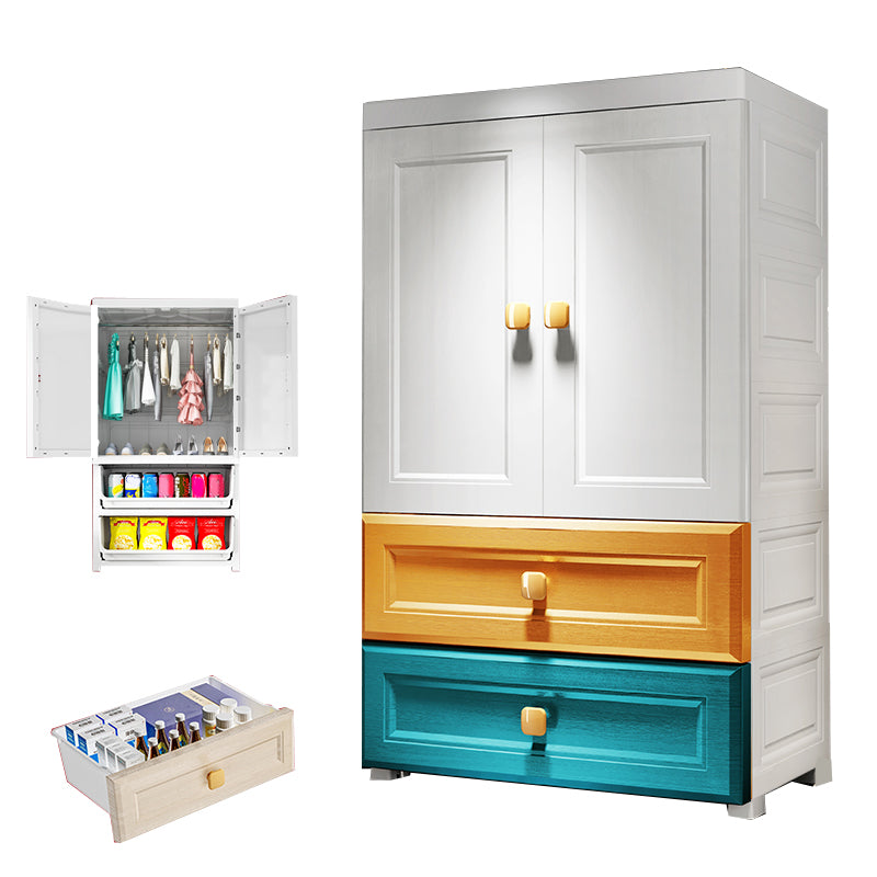 Wardrobe Armoire Plastic Contemporary Wardrobe Closet with Drawers