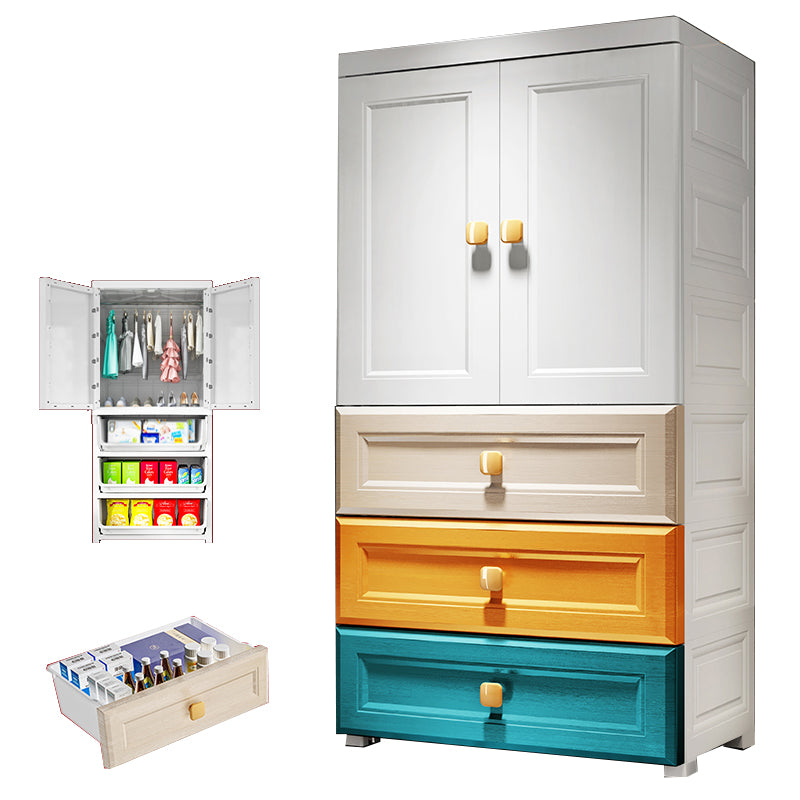 Wardrobe Armoire Plastic Contemporary Wardrobe Closet with Drawers