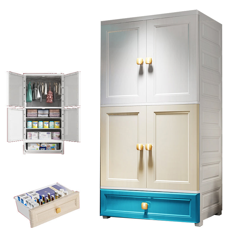 Wardrobe Armoire Plastic Contemporary Wardrobe Closet with Drawers