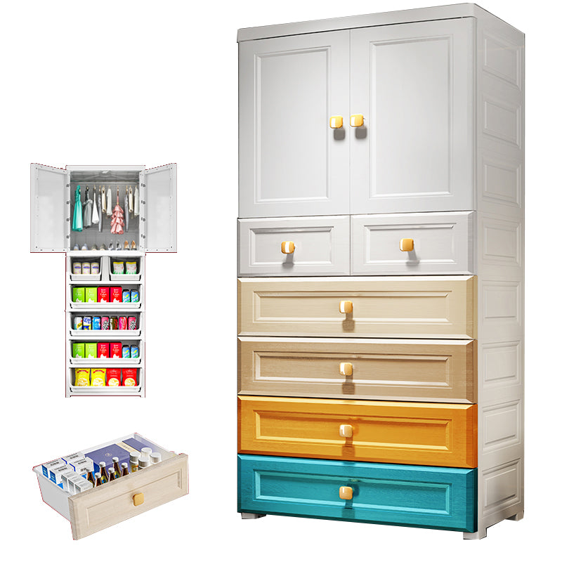 Wardrobe Armoire Plastic Contemporary Wardrobe Closet with Drawers