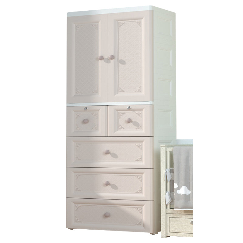 Contemporary Kid's Wardrobe Plastic Door Wardrobe Closet for Bedroom