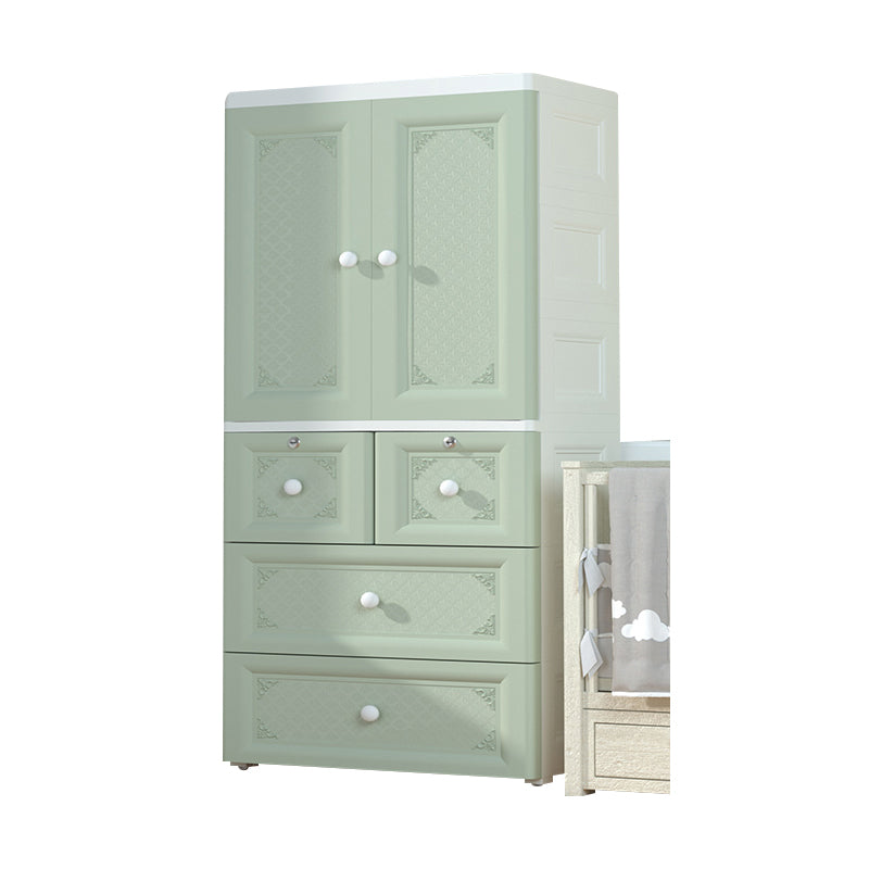 Contemporary Kid's Wardrobe Plastic Door Wardrobe Closet for Bedroom