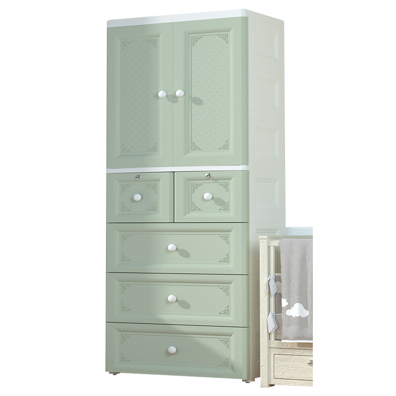 Contemporary Kid's Wardrobe Plastic Door Wardrobe Closet for Bedroom