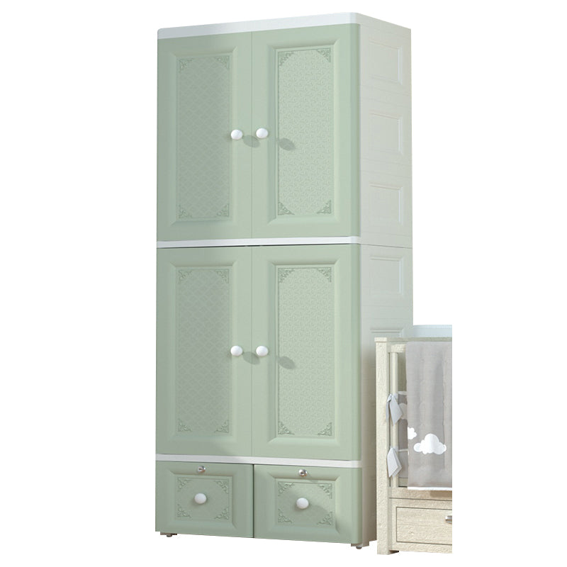 Contemporary Kid's Wardrobe Plastic Door Wardrobe Closet for Bedroom