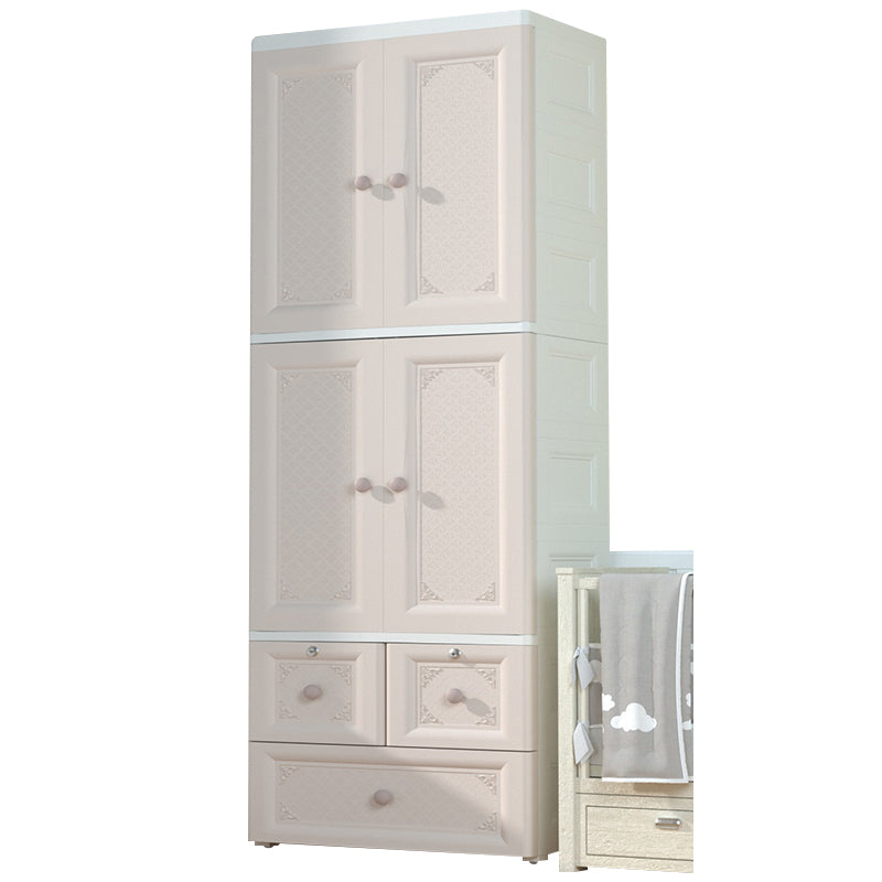 Contemporary Kid's Wardrobe Plastic Door Wardrobe Closet for Bedroom