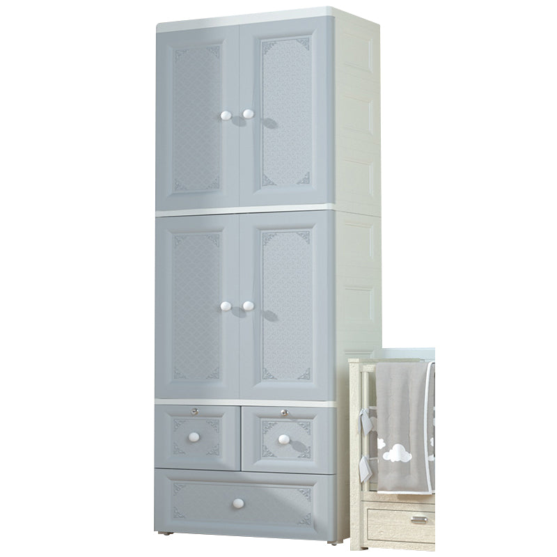 Contemporary Kid's Wardrobe Plastic Door Wardrobe Closet for Bedroom