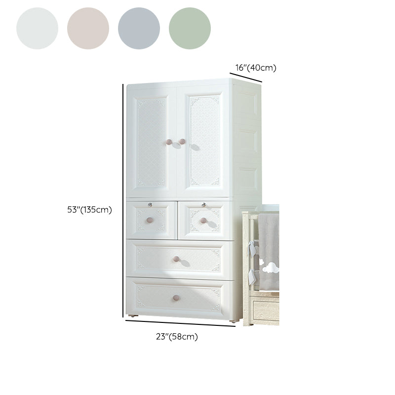 Contemporary Kid's Wardrobe Plastic Door Wardrobe Closet for Bedroom