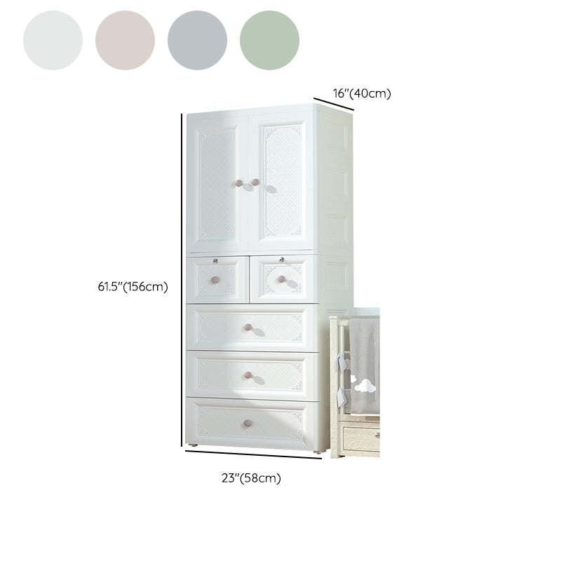 Contemporary Kid's Wardrobe Plastic Door Wardrobe Closet for Bedroom