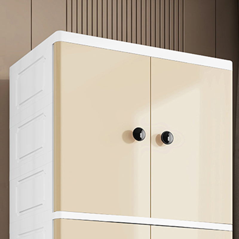 Modern Style Wardrobe Armoire Plastic Wardrobe Closet with Doors