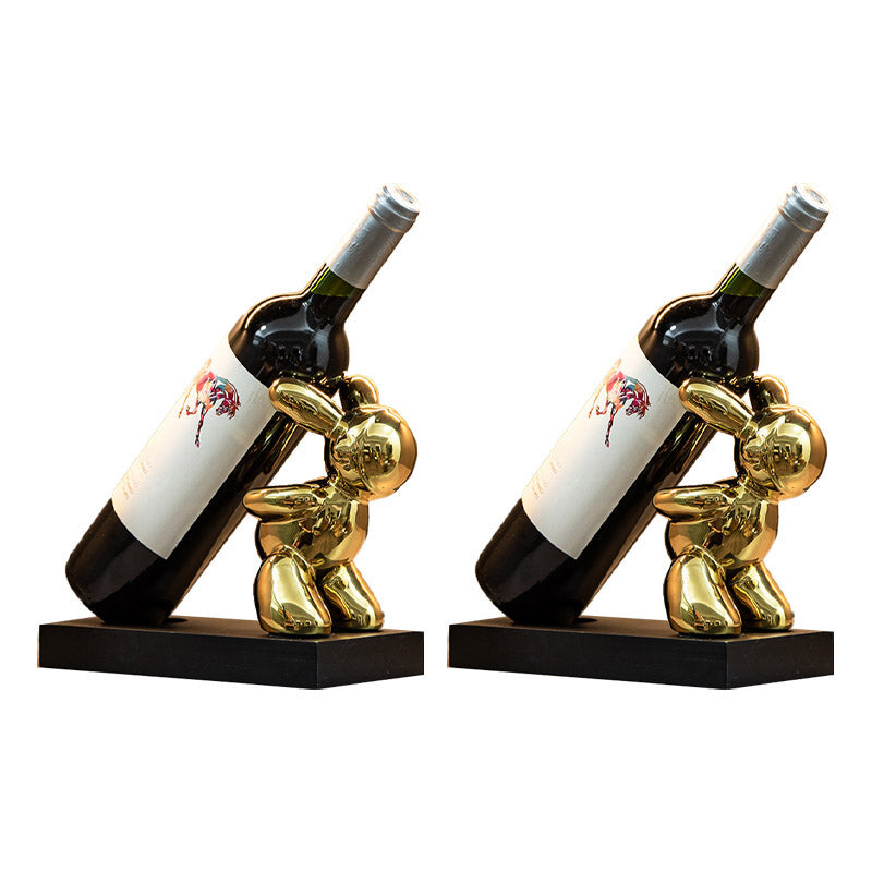 Modern Simple Ceramic Wine Rack Rabbit Shape Wine Bottle Rack for Kitchen