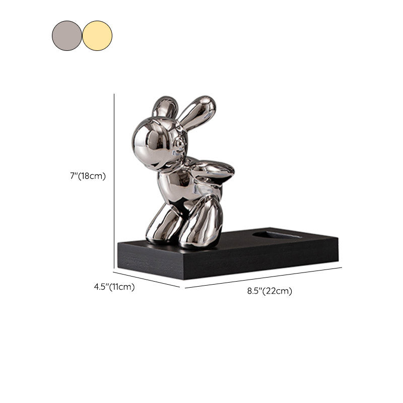 Modern Simple Ceramic Wine Rack Rabbit Shape Wine Bottle Rack for Kitchen