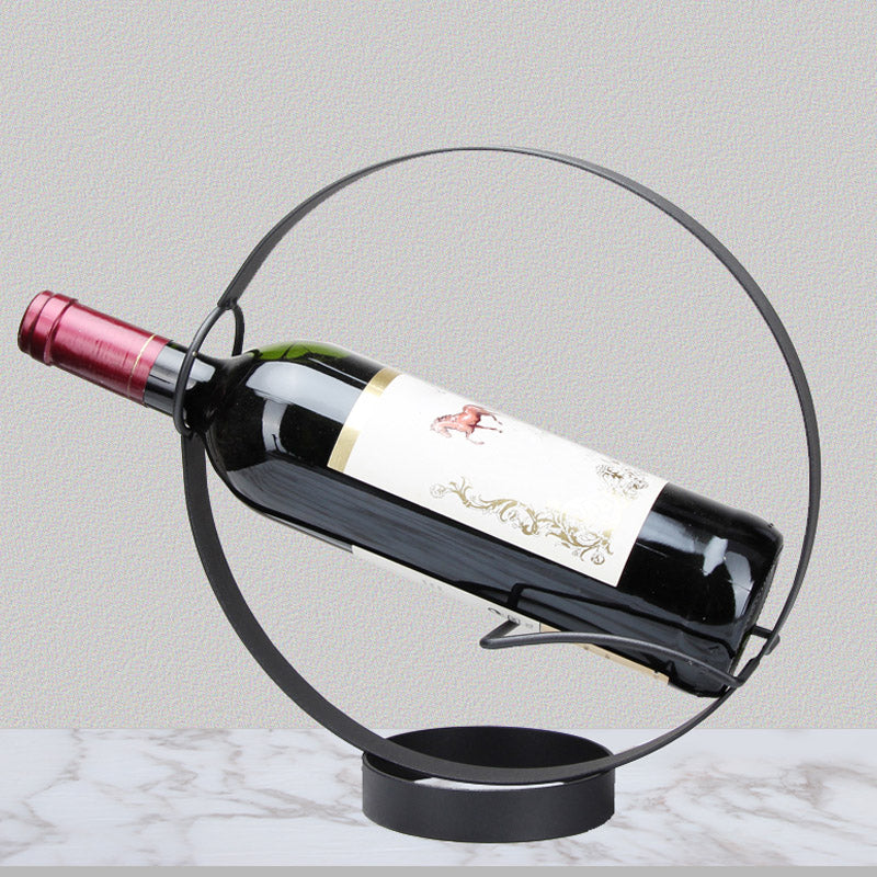 Modern Simple Metal Wine Rack Circle Shape Wine Bottle Rack for Kitchen