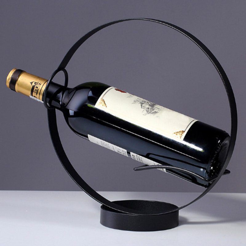 Modern Simple Metal Wine Rack Circle Shape Wine Bottle Rack for Kitchen