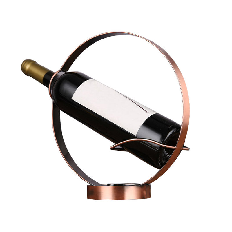 Modern Simple Metal Wine Rack Circle Shape Wine Bottle Rack for Kitchen