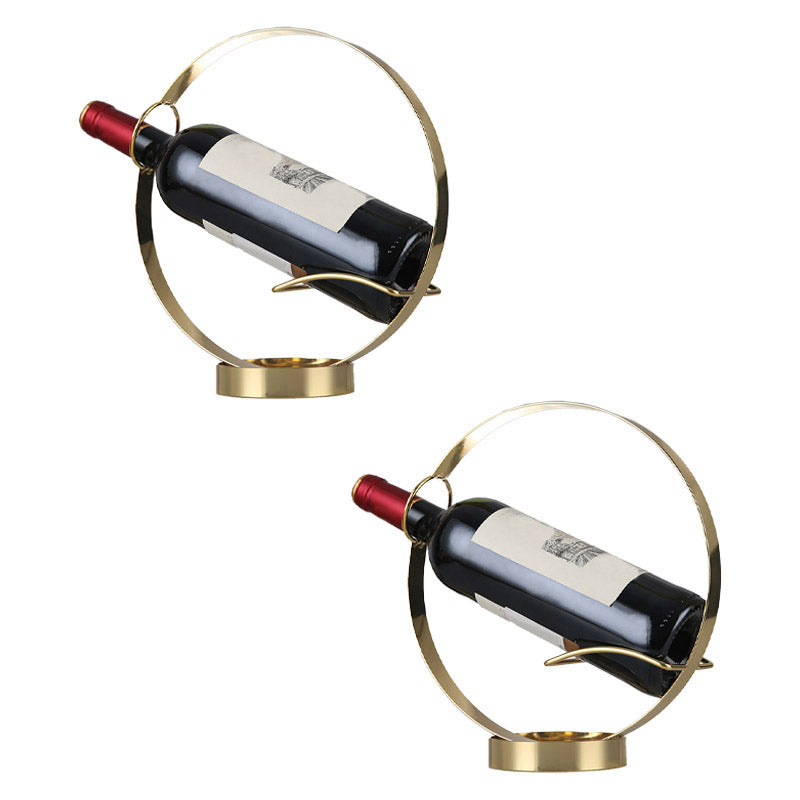 Modern Simple Metal Wine Rack Circle Shape Wine Bottle Rack for Kitchen