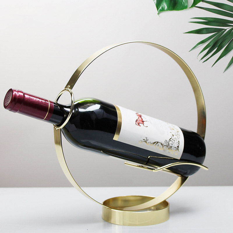 Modern Simple Metal Wine Rack Circle Shape Wine Bottle Rack for Kitchen