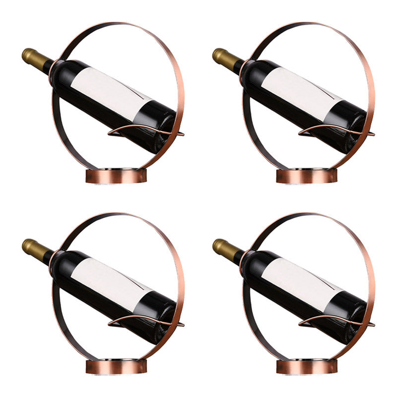 Modern Simple Metal Wine Rack Circle Shape Wine Bottle Rack for Kitchen