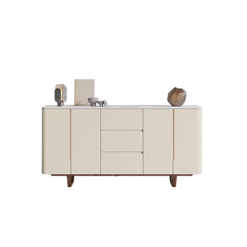 Stone Buffet Server Modern Style Side Board with Drawers and Cabinets