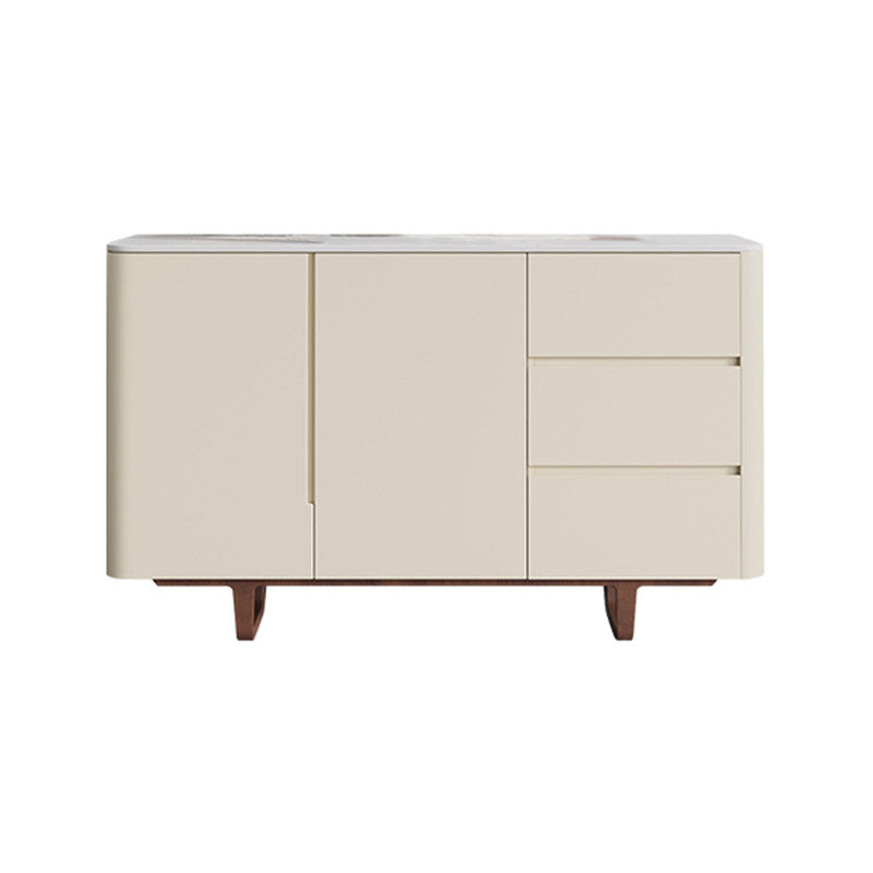 Stone Buffet Server Modern Style Side Board with Drawers and Cabinets