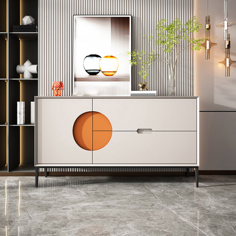 Glam Style Credenza Wood Side Board with Cabinets and Drawers