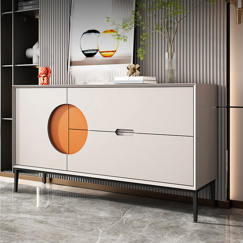 Glam Style Credenza Wood Side Board with Cabinets and Drawers