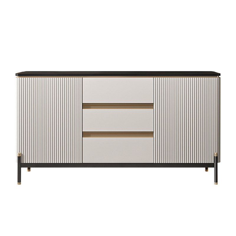 Stone Buffet Server Modern Style Side Board with Cabinets and Drawers