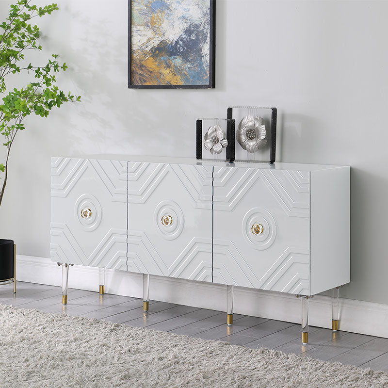 Engineered Wood Sideboard Cabinet with Adjustable Shelves Modern Sideboard Table