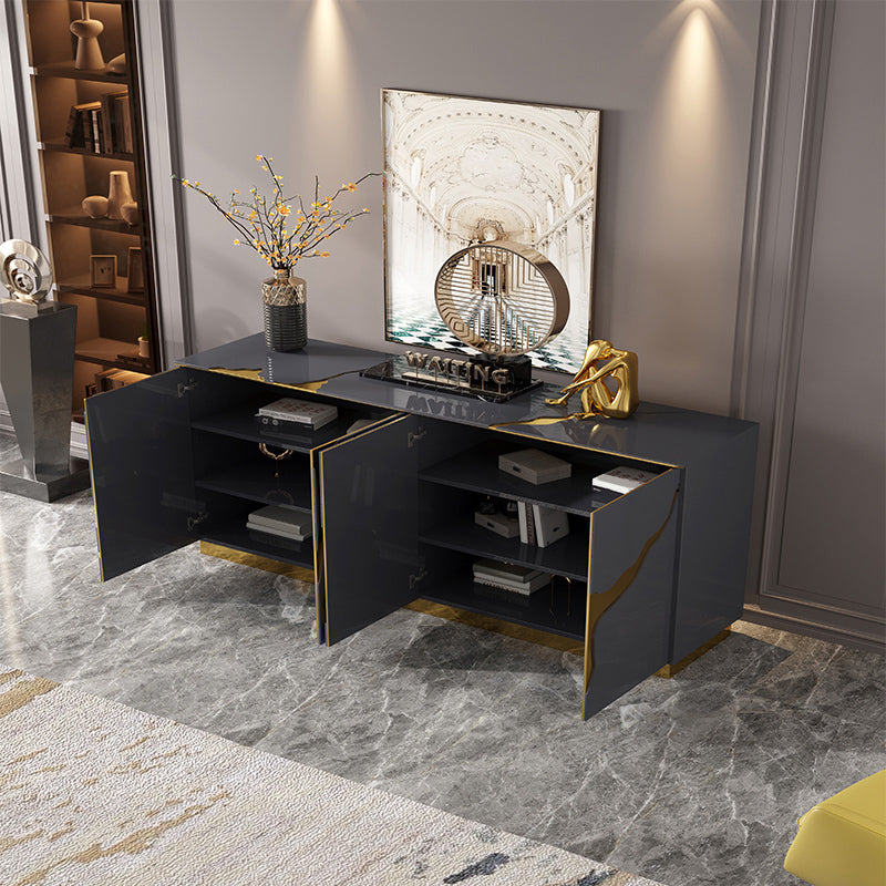 Engineered Wood Sideboard Table Contemporary Dining Server for Living Room