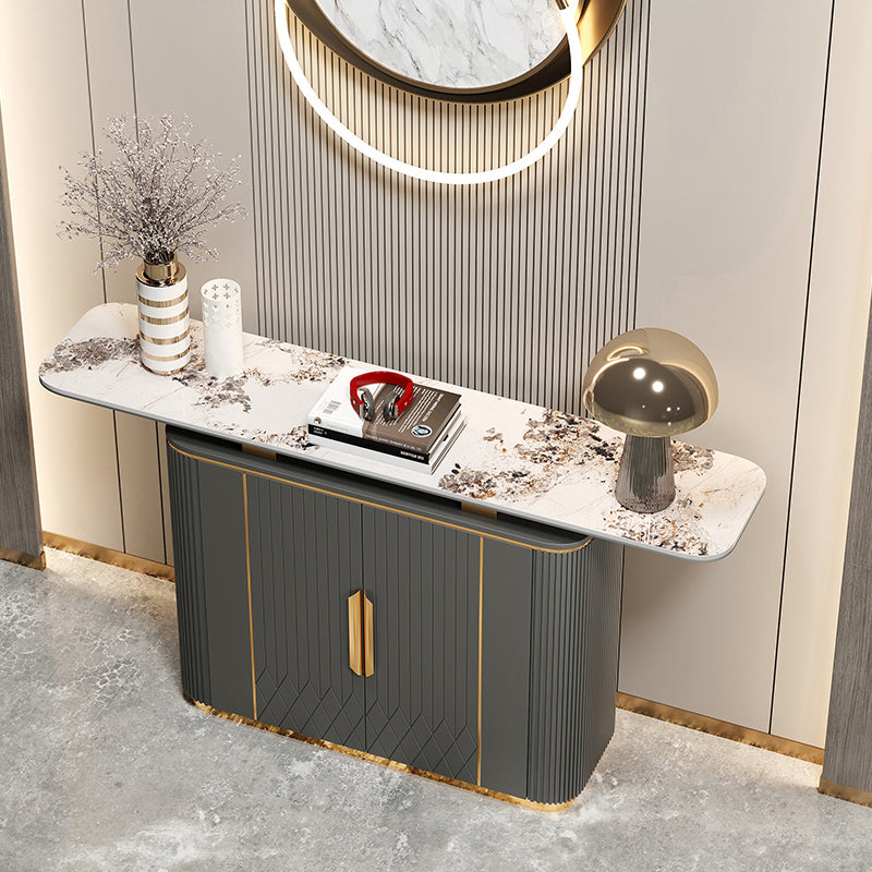 Glam Buffet Server Engineered Wood and Stone Sideboard Cabinet