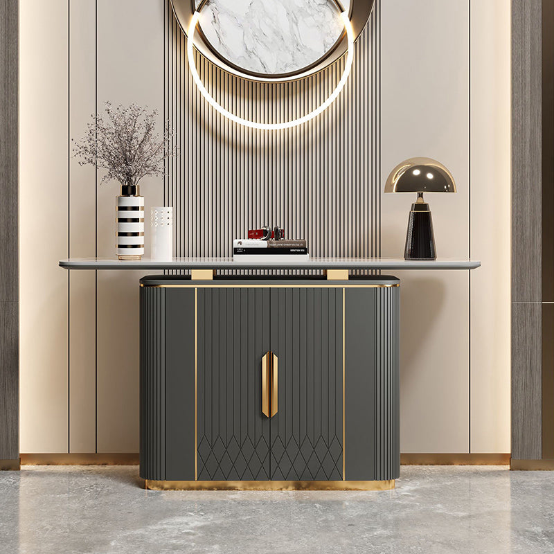 Glam Buffet Server Engineered Wood and Stone Sideboard Cabinet