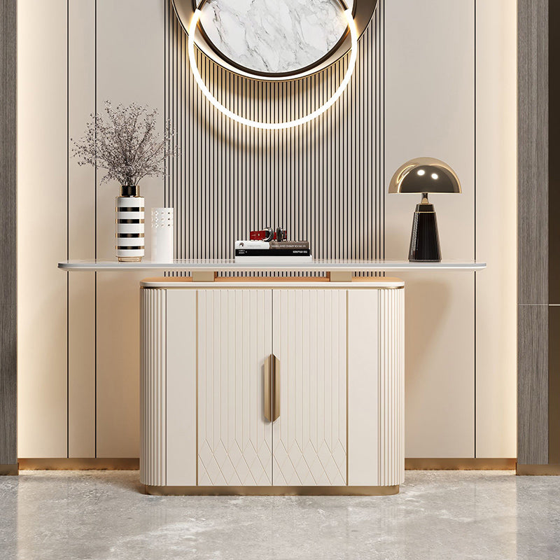 Glam Buffet Server Engineered Wood and Stone Sideboard Cabinet