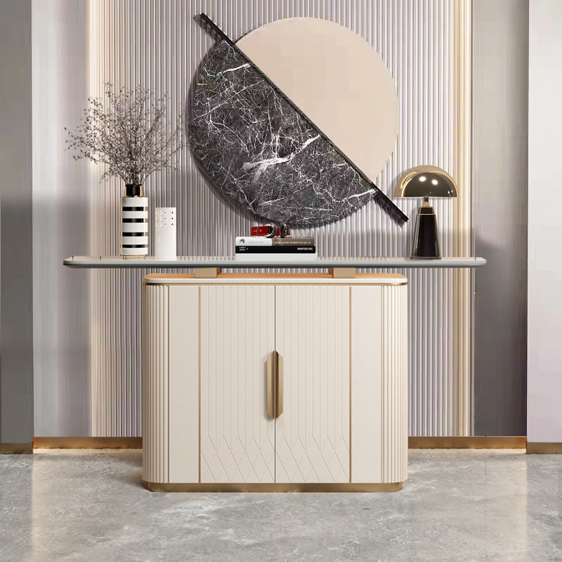 Glam Buffet Server Engineered Wood and Stone Sideboard Cabinet