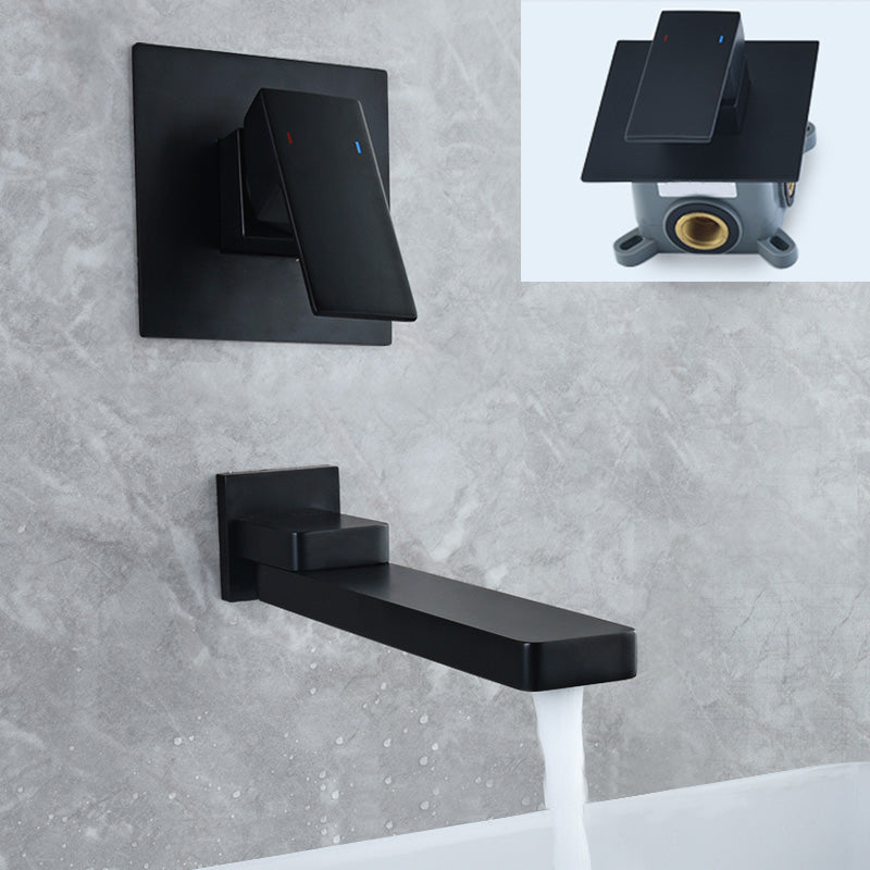 Contemporary Widespread Wall Mounted Bathroom Sink Faucet Swivel Spout