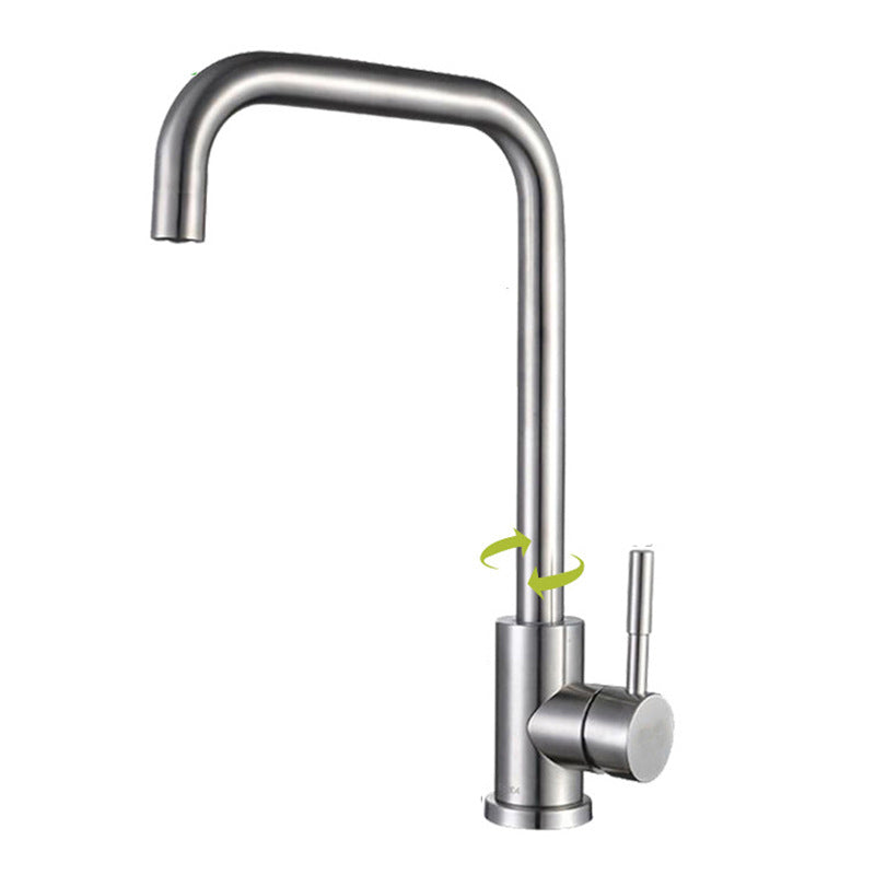 Stainless Steel Kitchen Faucet Single Handle Gooseneck Faucet