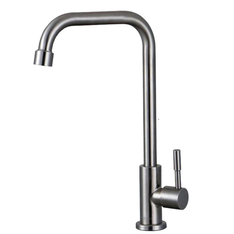 Stainless Steel Kitchen Faucet Single Handle Gooseneck Faucet