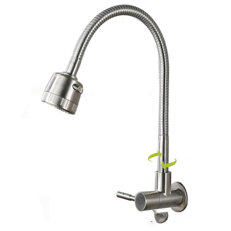 Stainless Steel Kitchen Faucet Single Handle Gooseneck Faucet