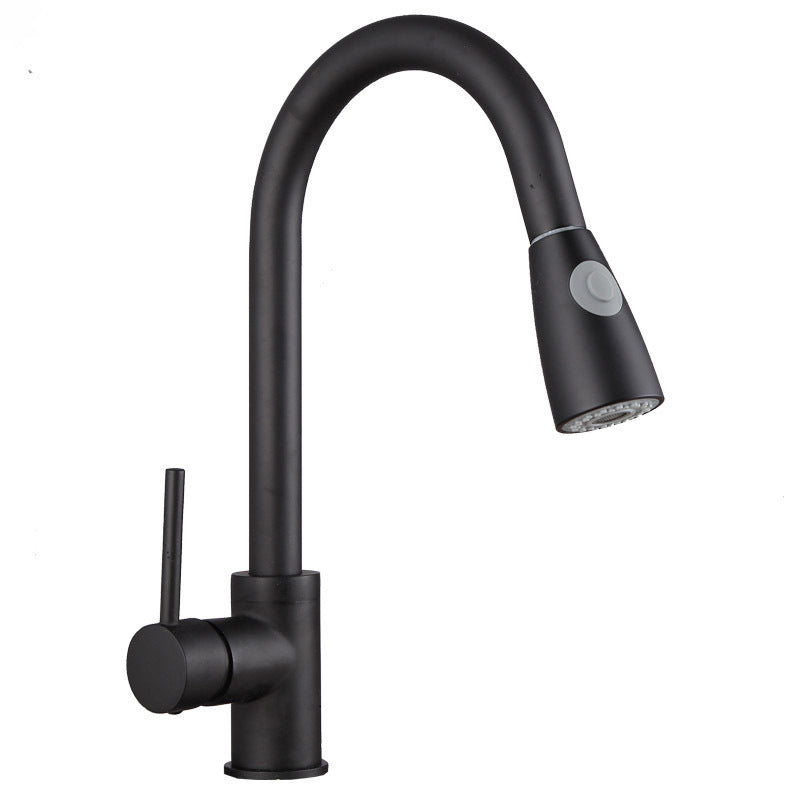 Modern Spray Kitchen Faucet Brass Pulldown Sprayer Swivel Spout Bridge Faucet