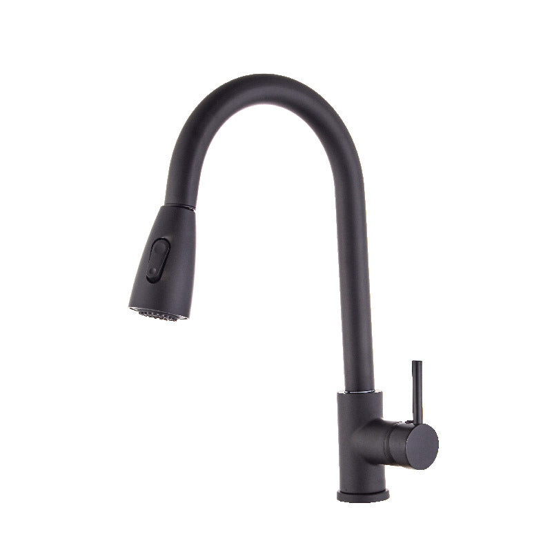 Modern Spray Kitchen Faucet Brass Pulldown Sprayer Swivel Spout Bridge Faucet