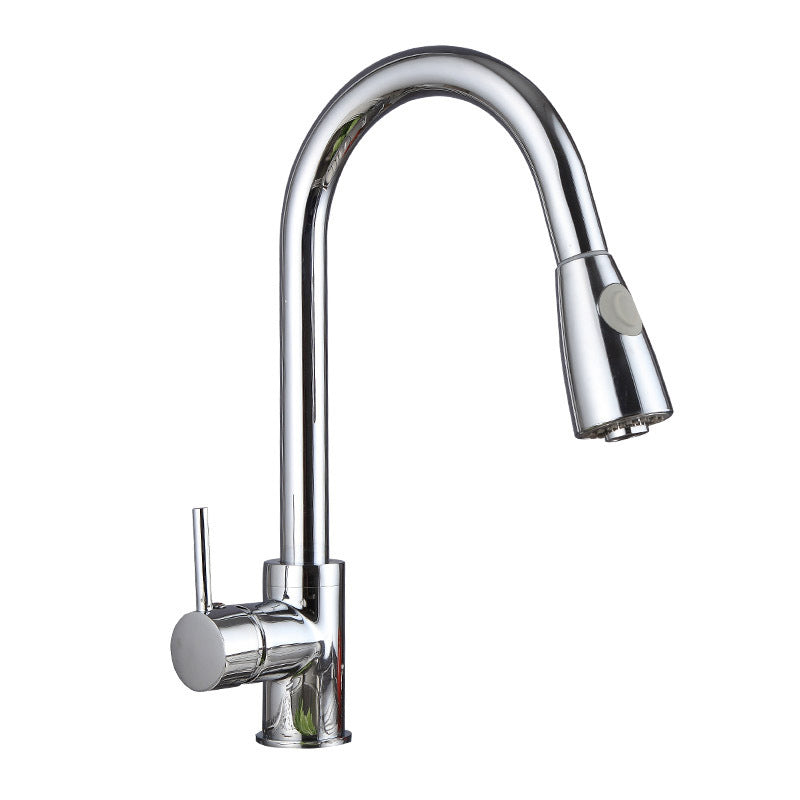 Modern Spray Kitchen Faucet Brass Pulldown Sprayer Swivel Spout Bridge Faucet