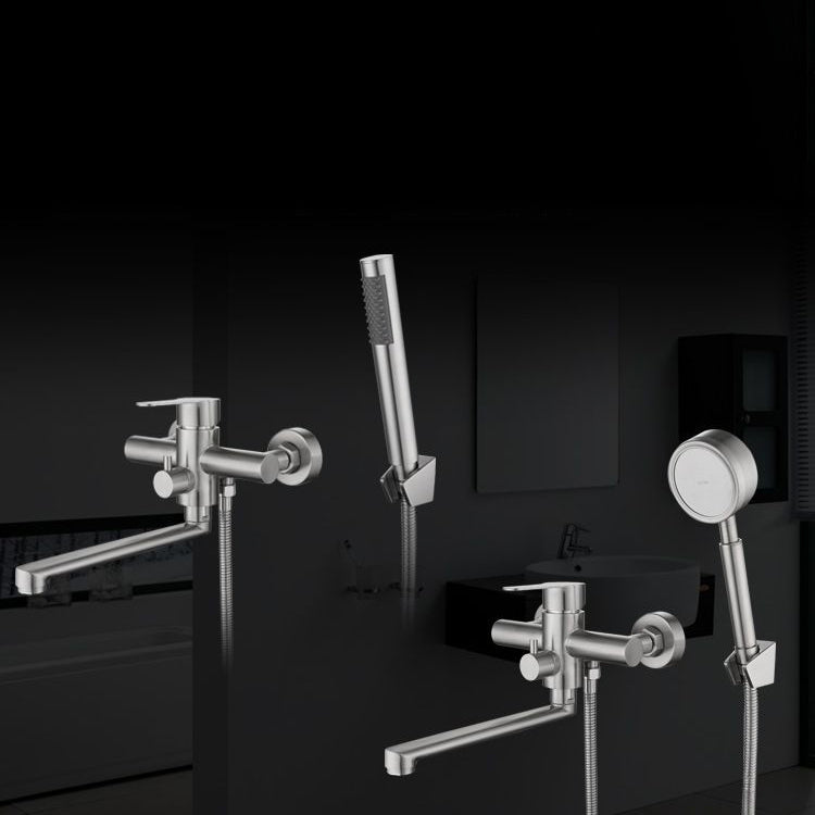 Contemporary Bridge-Style Kitchen Faucet Low Profile with Side Spray