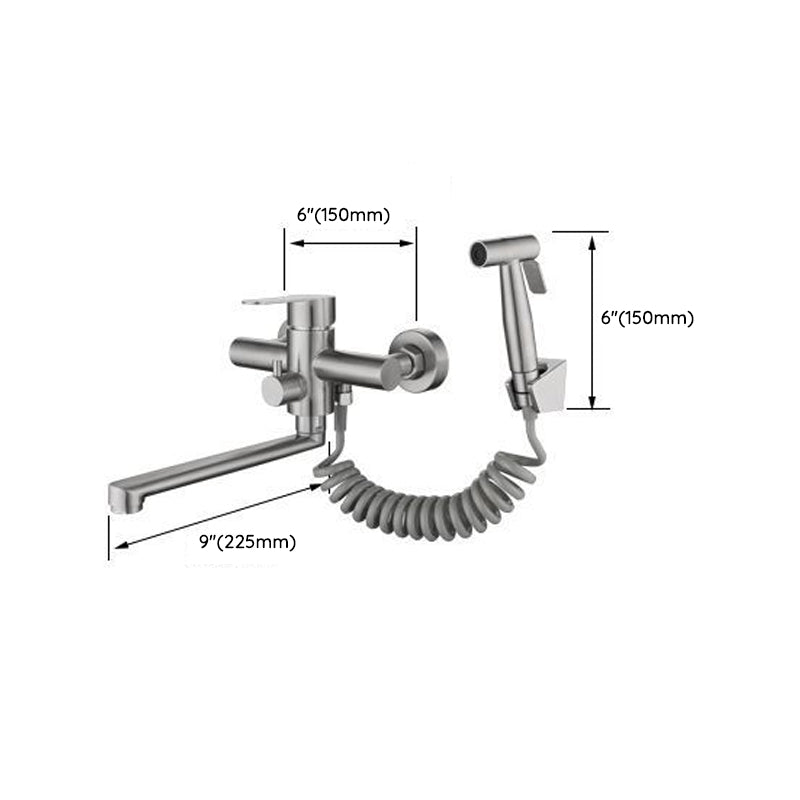 Contemporary Bridge-Style Kitchen Faucet Low Profile with Side Spray