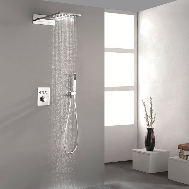 Brass Contemporary Shower Head Combo Modern Shower System for Bathroom