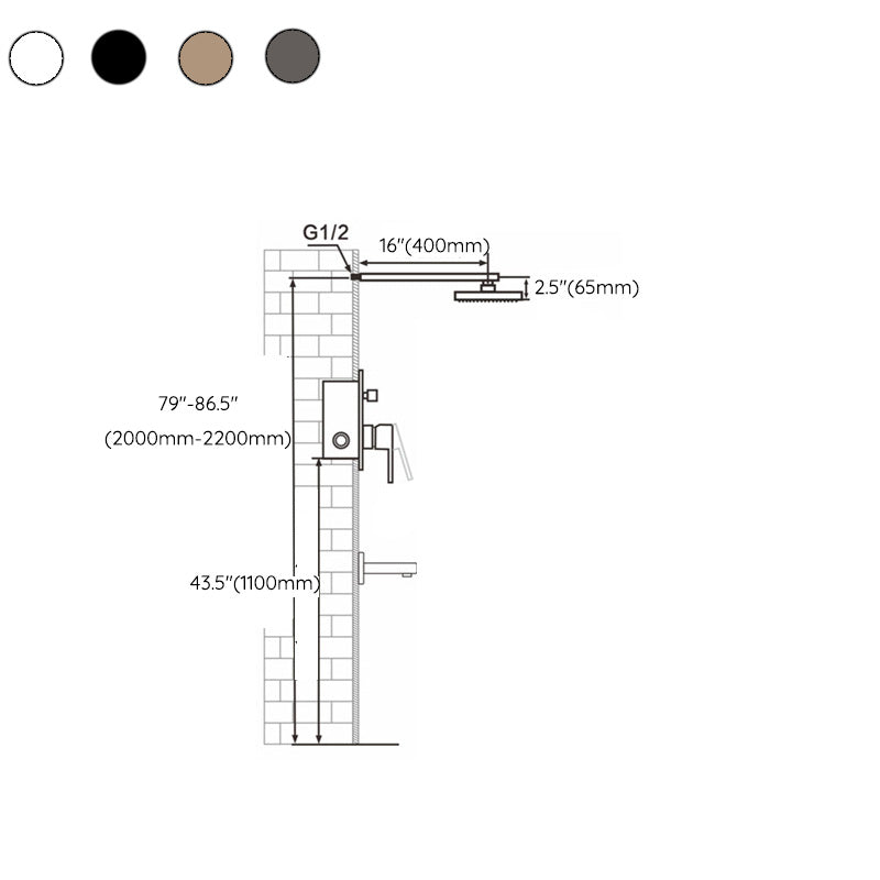 Modern Shower System Brass Adjustable Shower Head Shower Combo