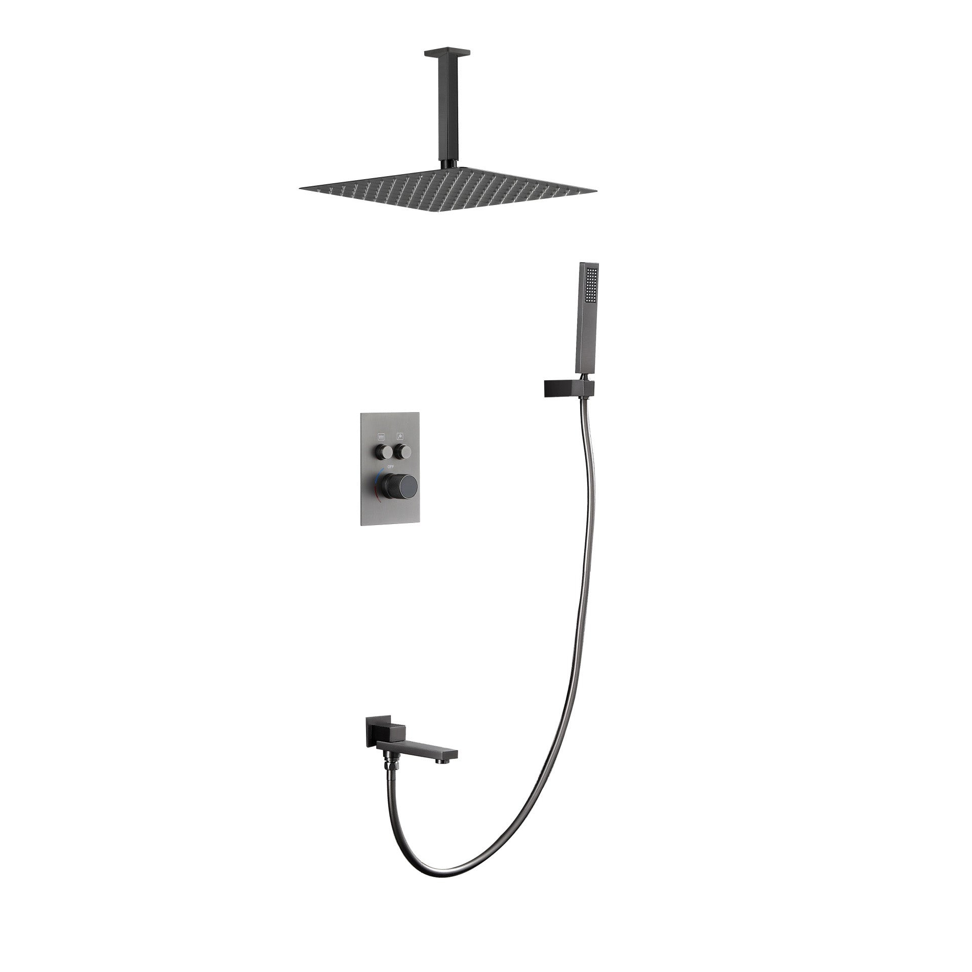 Modern Shower System Brass Temperature Control Ceiling Mounted Shower Combo