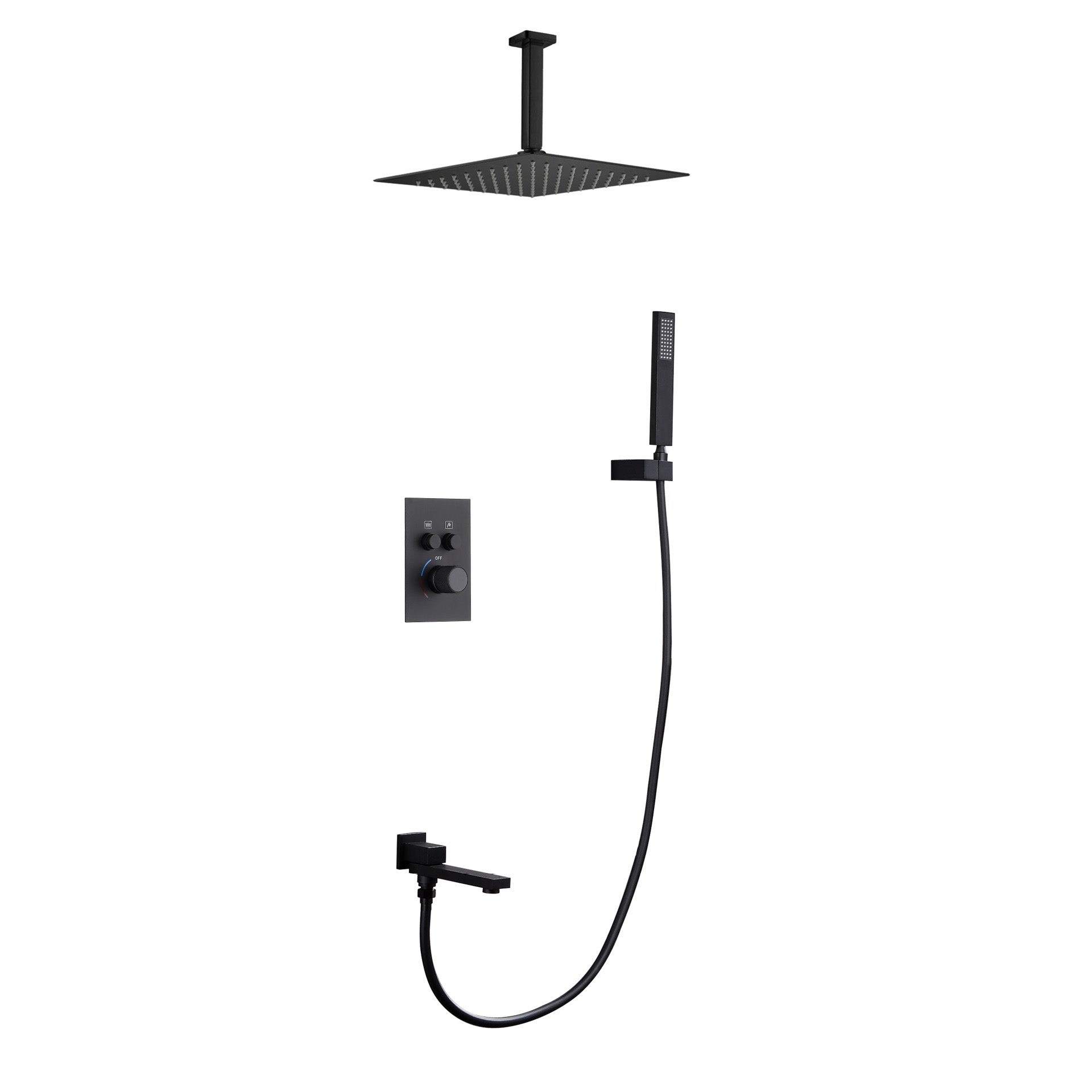 Modern Shower System Brass Temperature Control Ceiling Mounted Shower Combo