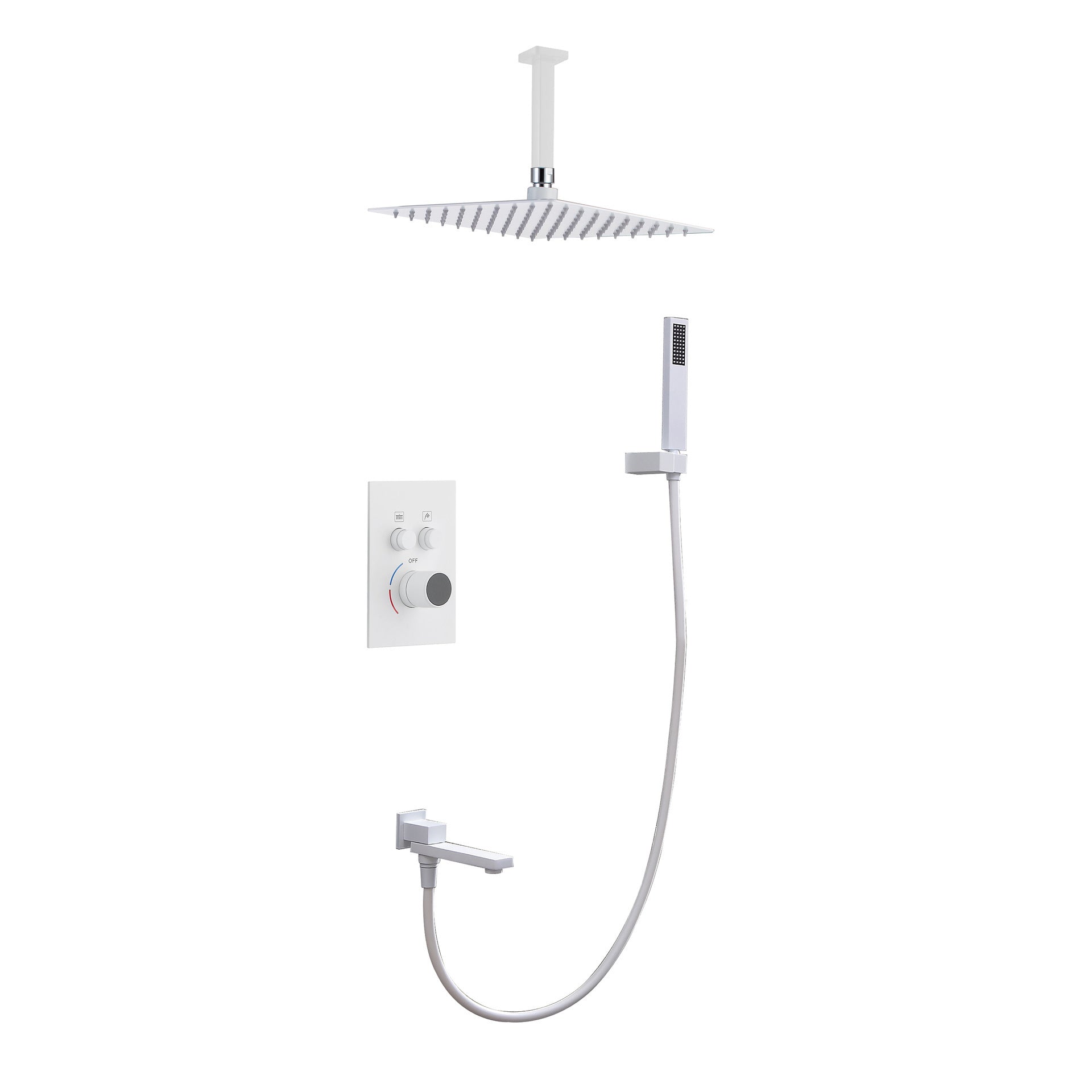 Modern Shower System Brass Temperature Control Ceiling Mounted Shower Combo