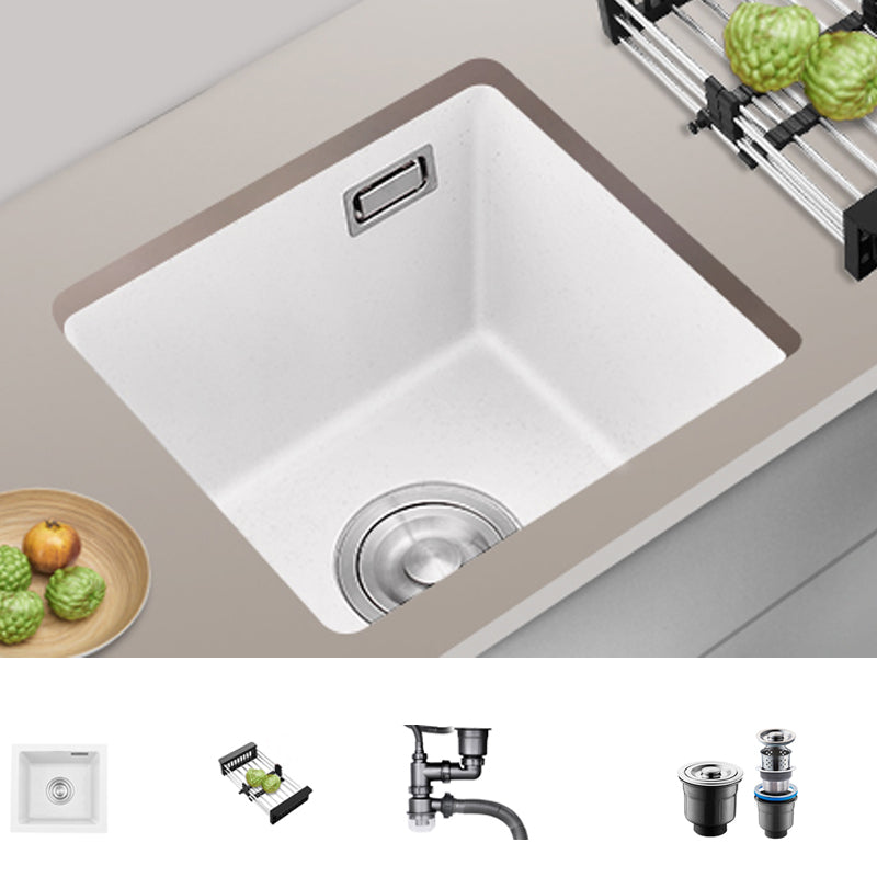 Quartz Kitchen Sink Single Bowl Kitchen Sink with with Drain Strainer Kit