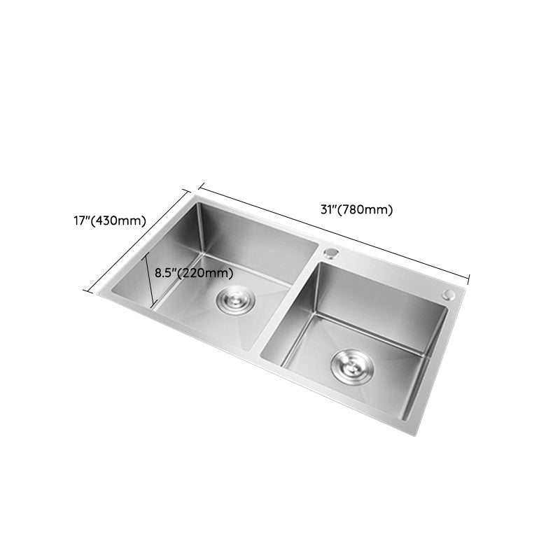 Stainless Steel Workstation Sink Dual Mount Modern Kitchen Bar Sink