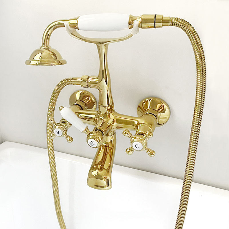 Traditional Wall Mounted Metal Claw Foot Tub Faucet Trim Low Arc Claw Tub Faucet Trim