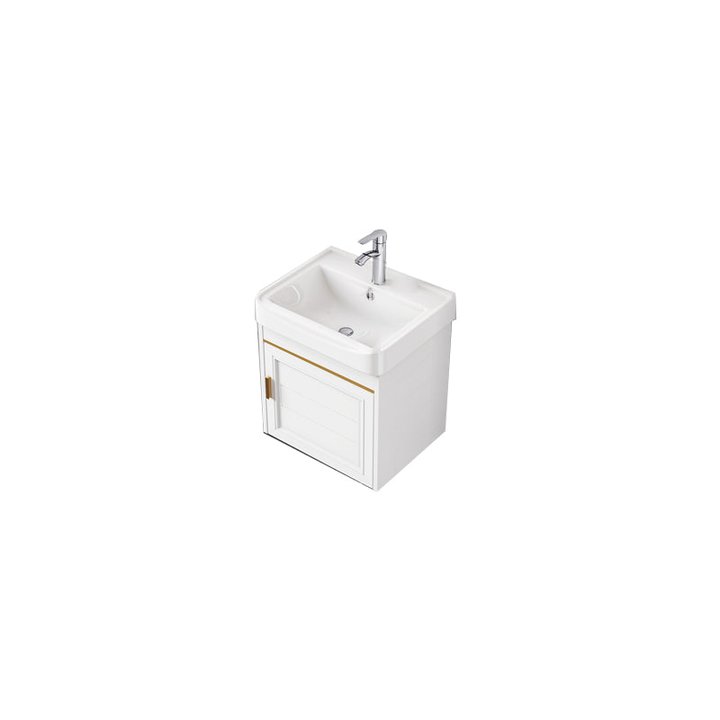 2 Doors Bath Vanity White Mirror Rectangular Single Sink Wall-Mounted Bathroom Vanity